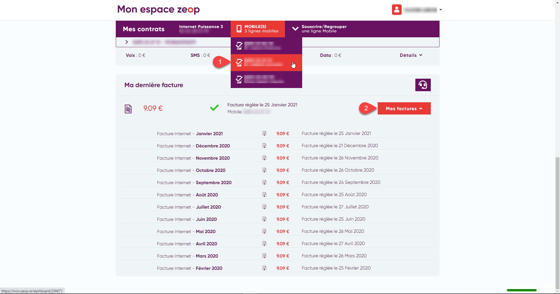 TUTO Comment consulter ma facture zeop